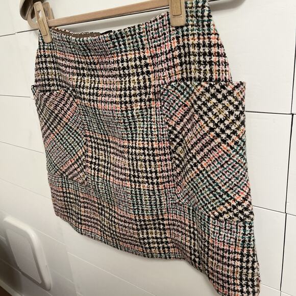 Anthropologie Maeve Bijou Plaid Tweed Knit Mini Skirt Size 4P - Picture 4 of 12